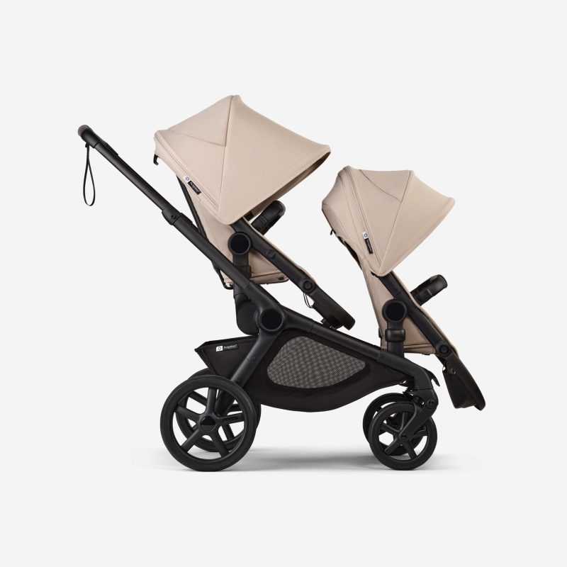 Bugaboo Kangaroo 2 in 1 tandem stroller black chassis desert taupe fabrics desert taupe sun canopy x PV007394 01 587e96de 3cb6 403f bc4e 98a68887f887