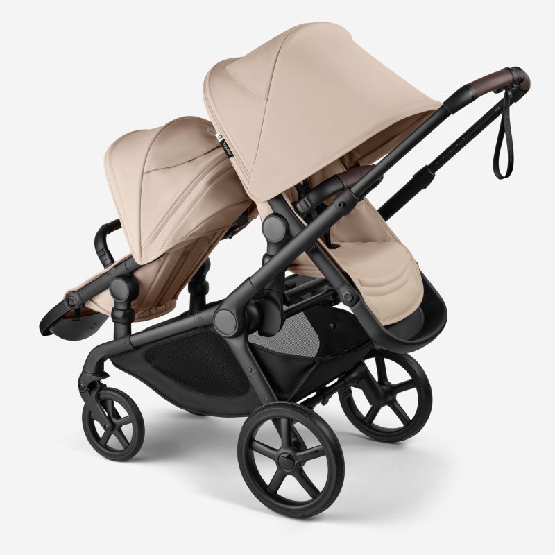 Bugaboo Kangaroo 2 in 1 tandem stroller black chassis desert taupe fabrics desert taupe sun canopy x PV007394 05 b39e426a 81b7 4a94 9d1c 19d9b4e38177