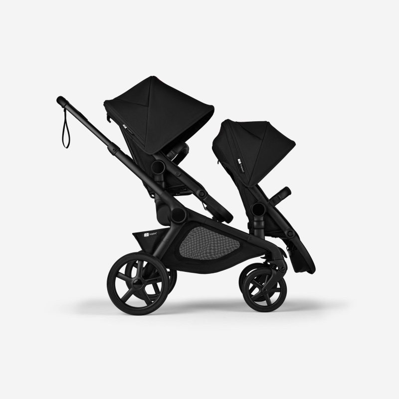 Bugaboo Kangaroo 2 in 1 tandem stroller black chassis midnight black fabrics midnight black sun canopy x PV007393 01 7ffccb9f c3d1 496a 9871 1234e9516936