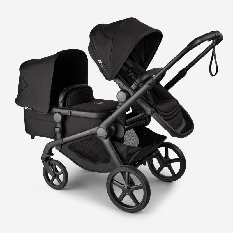 Bugaboo Kangaroo 2 in 1 tandem stroller black chassis midnight black fabrics midnight black sun canopy x PV007393 03 c67981a3 d5f9 43a0 89c8 bc5e4e147d7f