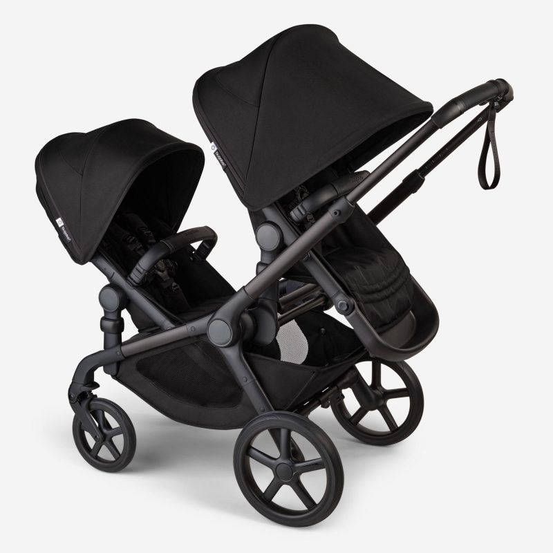 Bugaboo Kangaroo 2 in 1 tandem stroller black chassis midnight black fabrics midnight black sun canopy x PV007393 10 a67792d0 4e9b 46ee 8552 52099c1fcfab