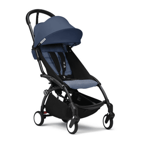 Stokke YOYO3 Ultra Compact 6+ Stroller (One Box) - Black / Air France Blue - Traveling Tikes