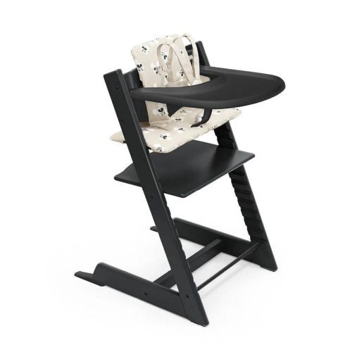 Tripp Trapp High Chair2 and Cushion with Stokke Tray - Black / Mickey Signature - Traveling Tikes