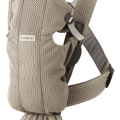 Baby Bjorn Baby Carrier Mini 3D Mesh- Gray Beige - Traveling Tikes