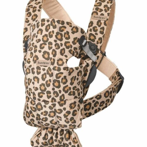 Baby Bjorn Baby Carrier Mini, Cotton - Beige Leopard - Traveling Tikes