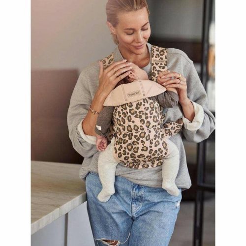 baby bjorn baby carrier mini cotton beige leopard traveling tikes 3