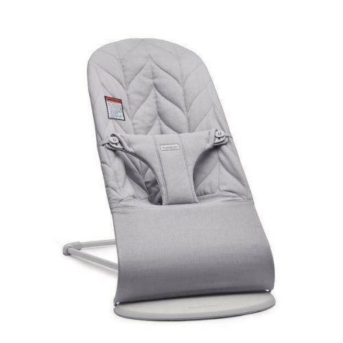 Baby Bjorn Bouncer Bliss, Light Grey Frame, Petal Quilt Cotton - Light Grey - Traveling Tikes