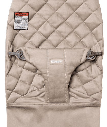 baby bjorn fabric seat classic quilted cotton sand grey traveling tikes 3