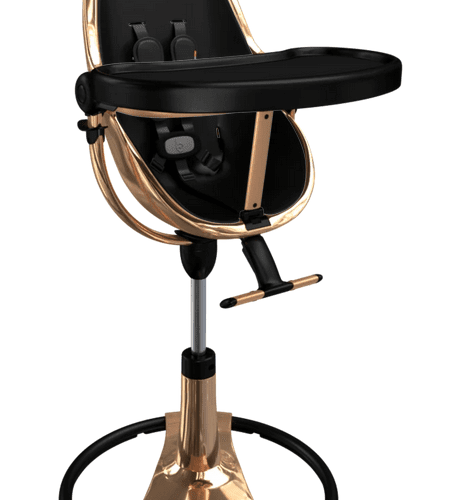 Bloom Fresco Rose Gold Base High Chair-Midnight Black - Traveling Tikes