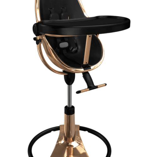 Bloom Fresco Rose Gold Base High Chair-Snakeskin Black - Traveling Tikes