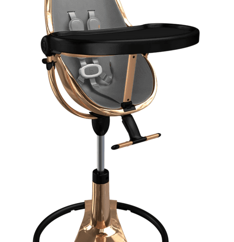 Bloom Fresco Rose Gold Base High Chair-Snakeskin Grey - Traveling Tikes