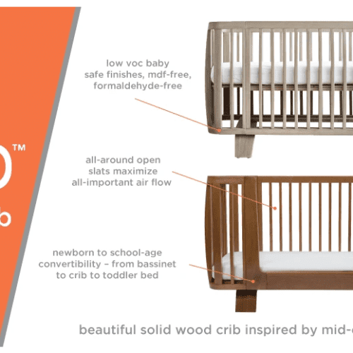 bloom retro solid wood crib oak traveling tikes 8