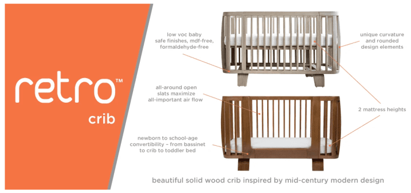 bloom retro solid wood crib oak traveling tikes 8