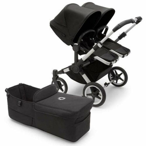 Bugaboo Donkey 5 Duo Complete Stroller Bundle - Aluminum / Midnight Black / Midnight Black - Traveling Tikes