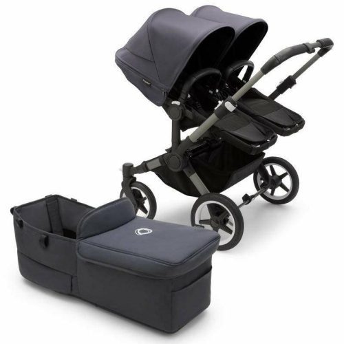 Bugaboo Donkey 5 Duo Complete Stroller Bundle - Graphite / Stormy Blue / Stormy Blue - Traveling Tikes