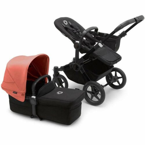 Bugaboo Donkey 5 Mono Complete Stroller Bundle - Black / Midnight Black / Sunrise Red - Traveling Tikes