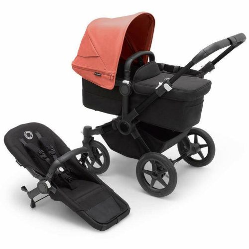 bugaboo donkey 5 mono complete stroller bundle black midnight black sunrise red traveling tikes 2