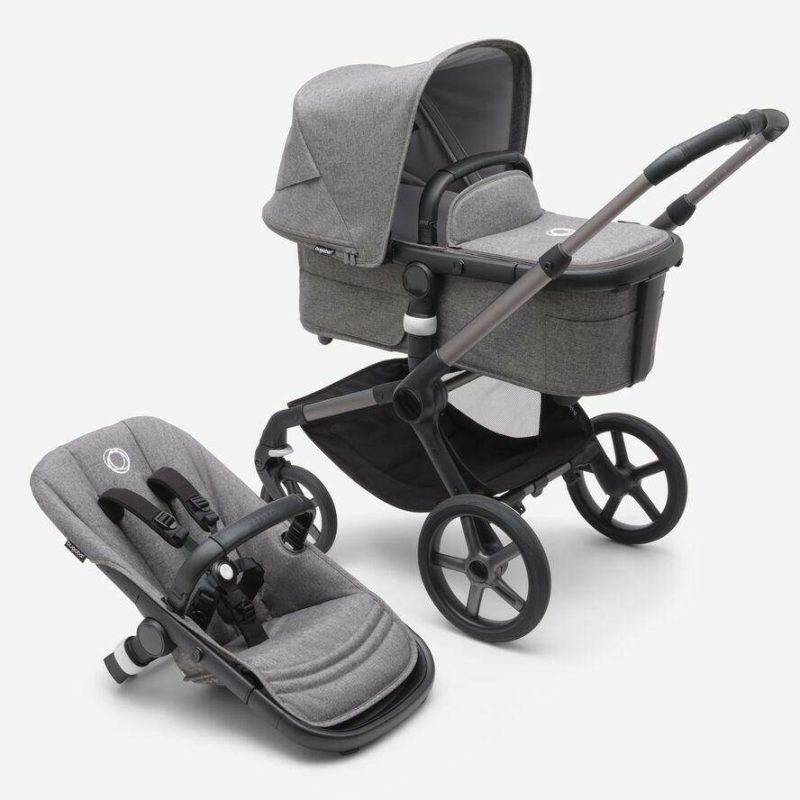 bugaboo fox5 grey melange sun canopy grey melange fabrics graphite chassis traveling tikes 1