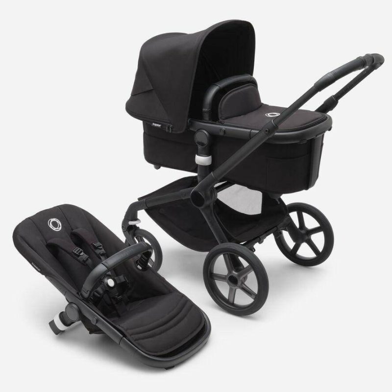 Bugaboo Fox5 Stroller - Midnight Black/Sun Canopy, Midnight Black Fabrics, Black Chassis - Traveling Tikes