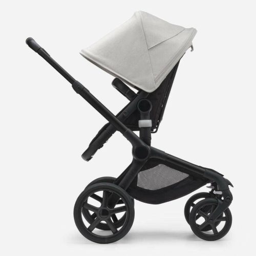 bugaboo fox5 stroller misty white sun canopy midnight black fabrics black chassis traveling tikes 3