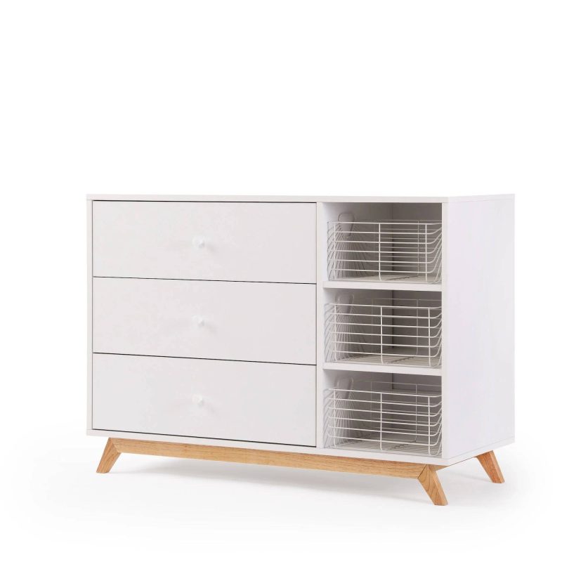 central park 3 drawer two shelf nursery dresser dresser white natural 179904