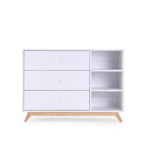 central park 3 drawer two shelf nursery dresser dresser white natural 228746