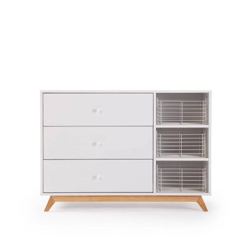 central park 3 drawer two shelf nursery dresser dresser white natural 660083