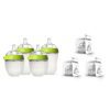 Comotomo 7-Piece Baby Bottle Gift Set in Green - Traveling Tikes