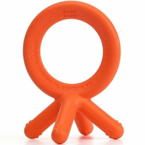 Comotomo Silicone Baby Teether in Orange - Traveling Tikes