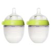 Comotomo Silicone Bottle 5-Oz (2 Pack)- Green - Traveling Tikes