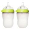 Comotomo Silicone Bottle 8-Oz (2 Pack)- Green - Traveling Tikes