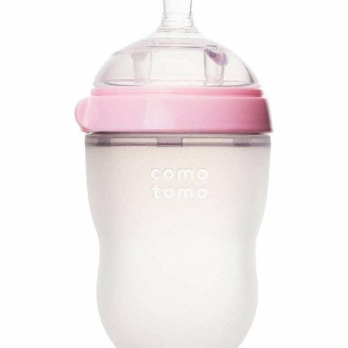 Comotomo Silicone Bottle 8oz- Pink - Traveling Tikes