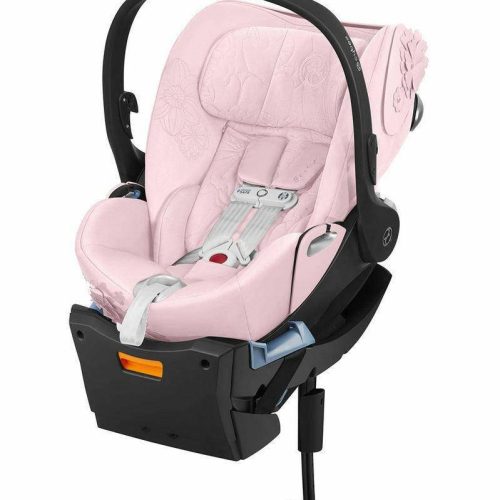 Cybex Cloud Q Sensorsafe Reclining Infant Car Seat - Simply Flowers - Pale Blush - Traveling Tikes