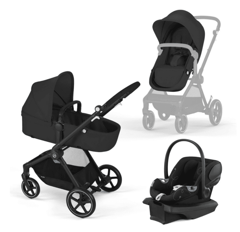 Cybex EOS Travel System - Moon Black (Black Frame) - Traveling Tikes