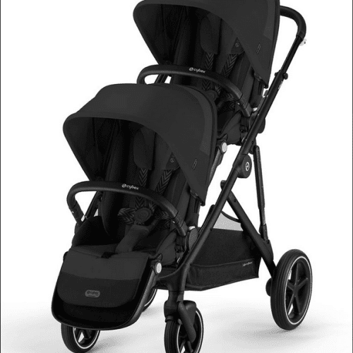 Cybex Gazelle S 2 Double Stroller Bundle - Black Frame / Moon Black - Traveling Tikes