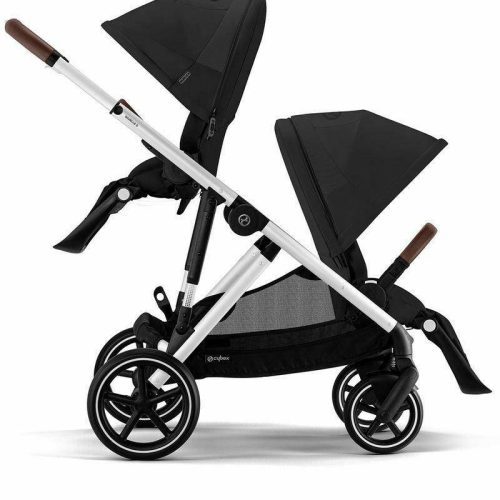 cybex gazelle s 2 double stroller bundle silver frame moon black traveling tikes 3