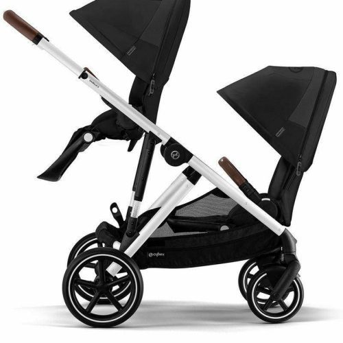 cybex gazelle s 2 double stroller bundle silver frame moon black traveling tikes 4