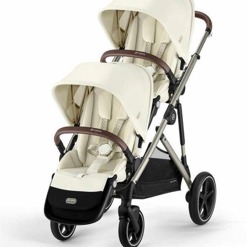 Cybex Gazelle S 2 Double Stroller Bundle - Taupe Frame / Seashell Beige - Traveling Tikes