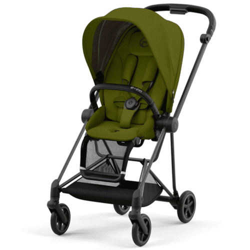 Cybex Mios 3 Stroller - Matte Black/Black Frame and Khaki Green Seat Pack - Traveling Tikes