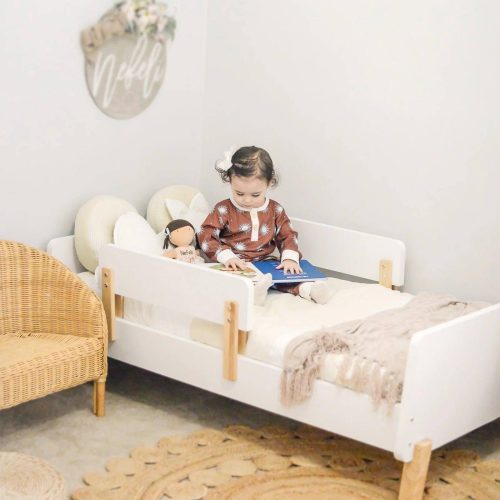 dadada muse toddler bed white natural traveling tikes 6