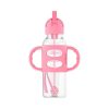 Dr. Brown’s Milestones Sippy Straw Bottle with Silicone Handles, 8 oz - Pink - Traveling Tikes