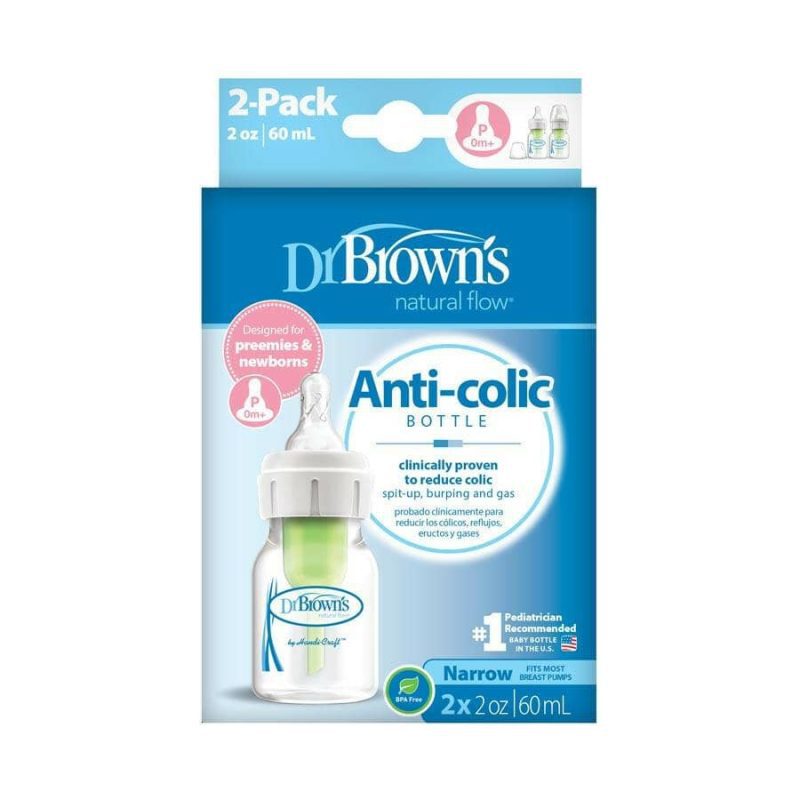 dr brown s natural flow options preemie baby bottle 2 oz60 ml 2 pk traveling tikes 2