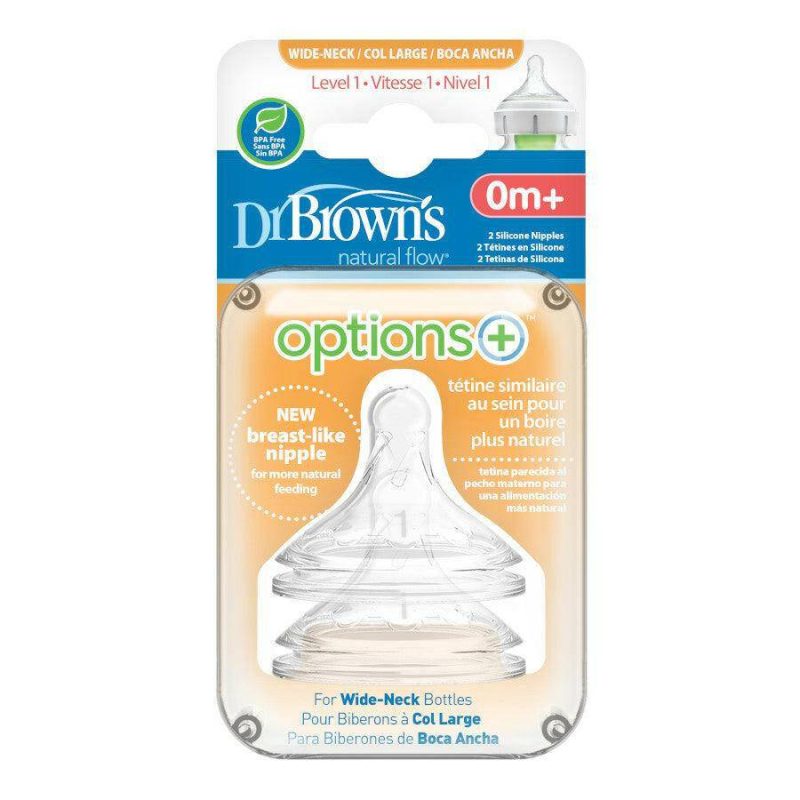 dr brown s options wide neck baby bottle nipple level 1 0m slow flow traveling tikes 1