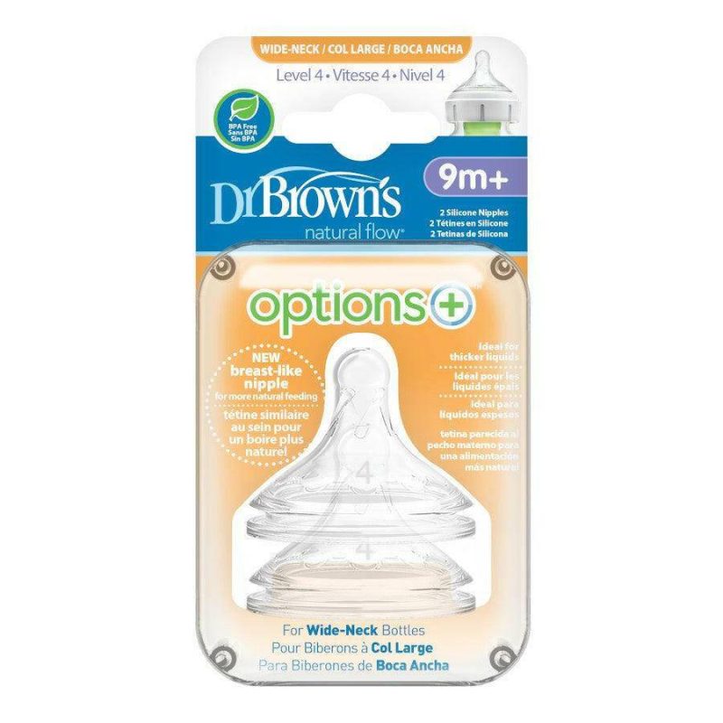 dr brown s options wide neck baby bottle nipple level 4 9m fast flow traveling tikes 1