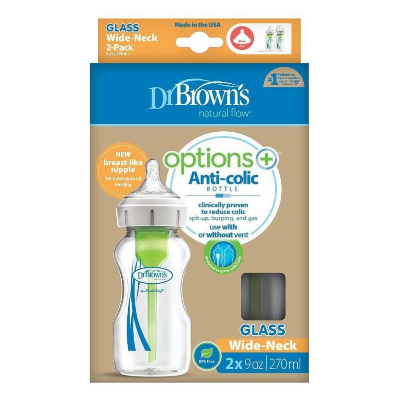 dr brown s options wide neck glass bottle 9 oz 2 pack traveling tikes 2