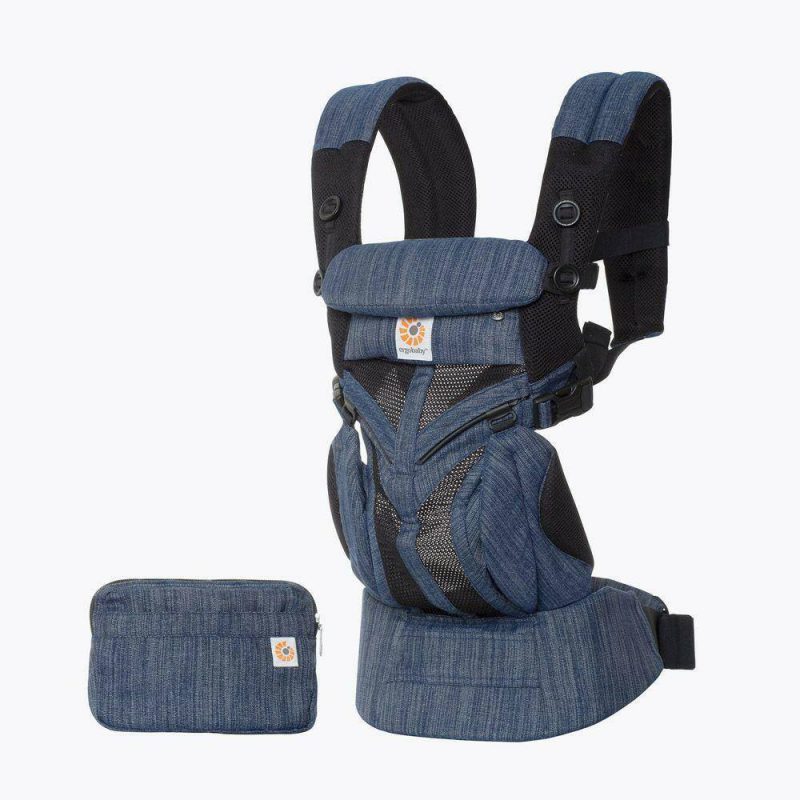 ergobaby 4 position 360 cool air carrier indigo weave traveling tikes