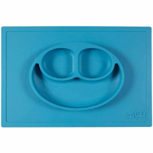 EZPZ Happy Mat Placemat & Plate - Blue - Traveling Tikes