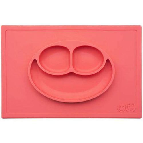 EZPZ Happy Mat Placemat & Plate - Coral - Traveling Tikes