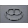 EZPZ Happy Mat Placemat & Plate - Gray - Traveling Tikes