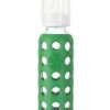 Life Factory 9 oz Glass Baby Bottle with Silicone Sleeve (grass green) - Traveling Tikes